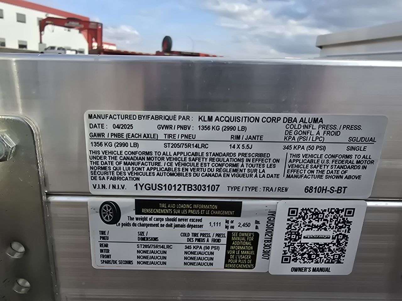 2026 Aluma 6810H 69" x 122" Utility Trailer