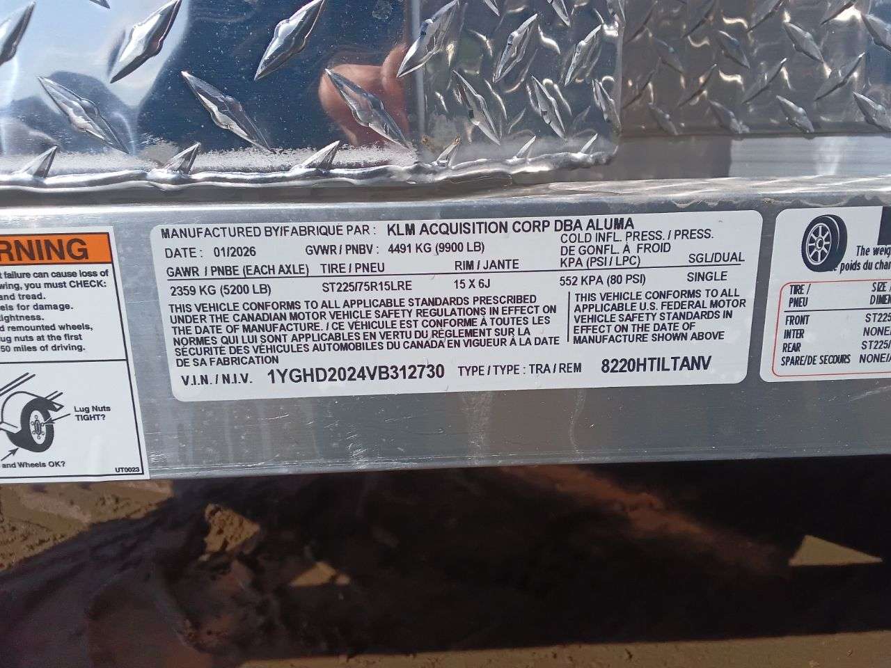 2026 Aluma 81" x 244" Anniversary Full Tilt Trailer