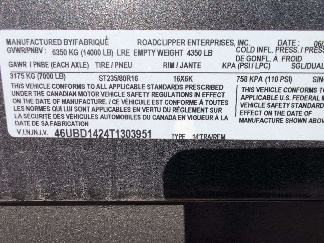 2026 Baseline HDU 82" x 14' Dump Trailer