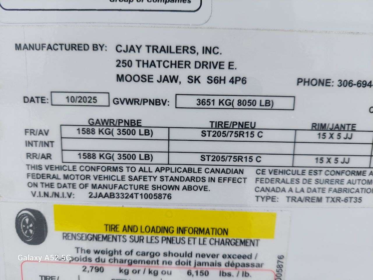 2026 CJay 6' x 12' + V-Nose Cargo Trailer