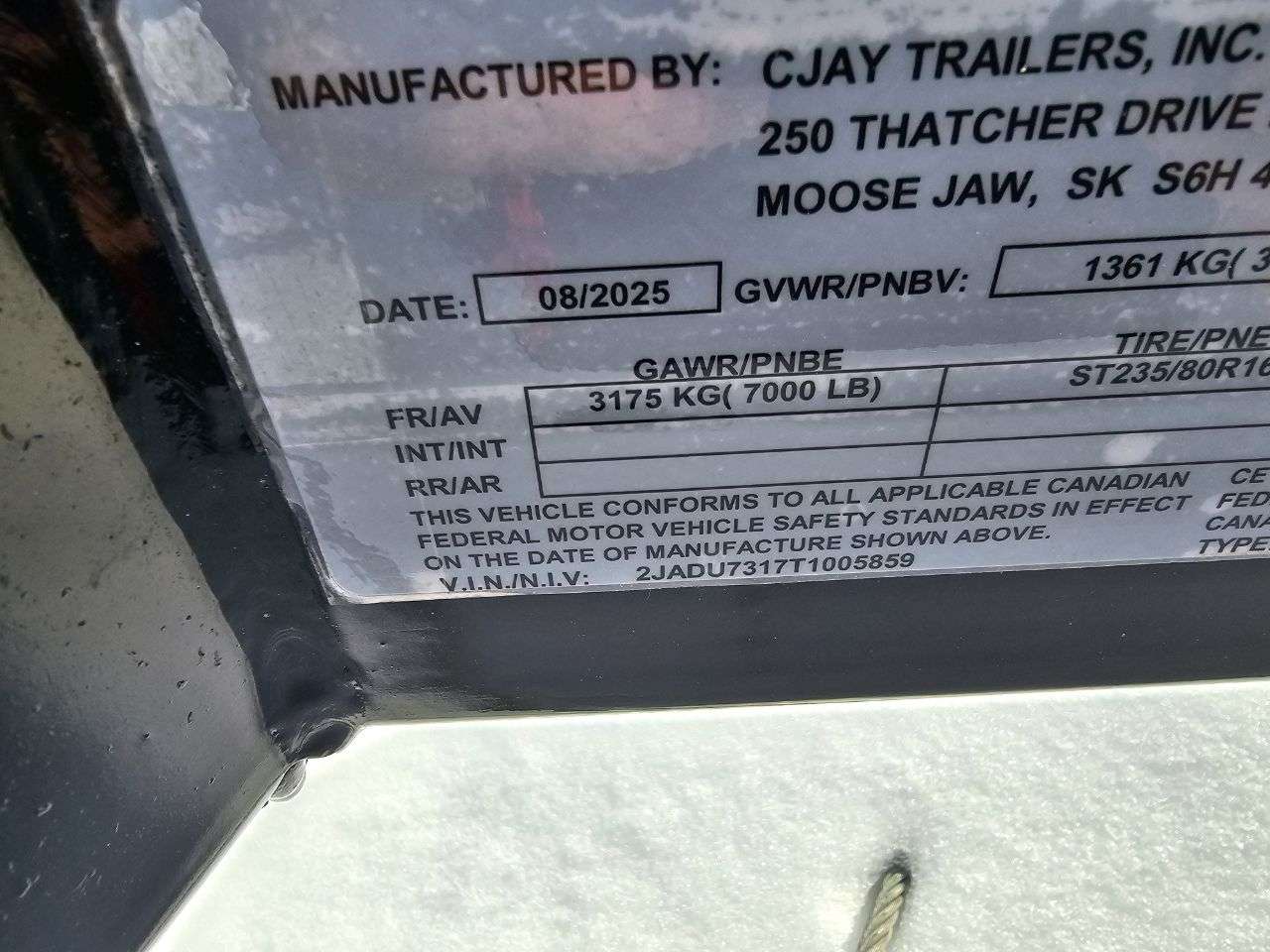 2026 CJay 74" x 12' Utility SA 3000 Trailer