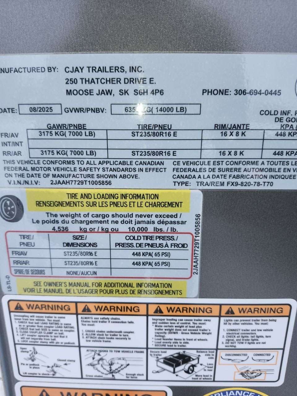 2026 CJay 8'6" x 20' Flat Front Cargo Trailer