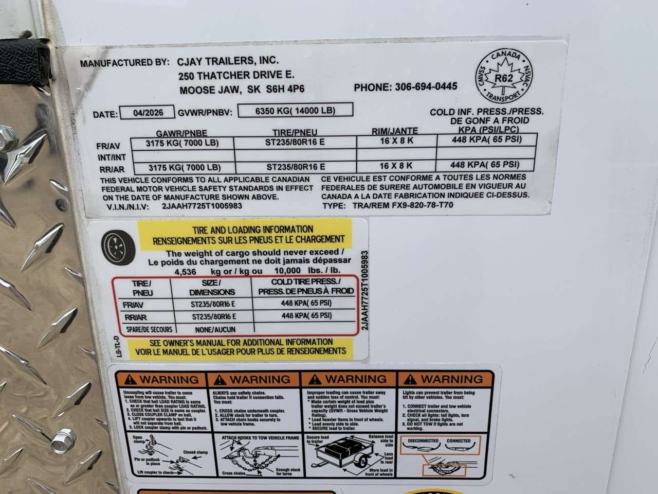 2026 CJay 8'6" x 20' Flat Front Cargo Trailer