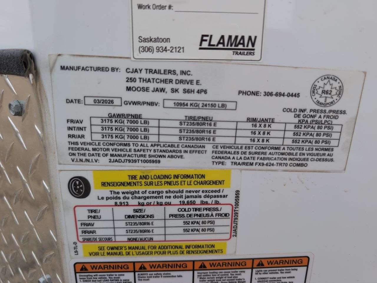 2026 CJay 8'6" x 24' Cargo/Flat Deck Combo Trailer