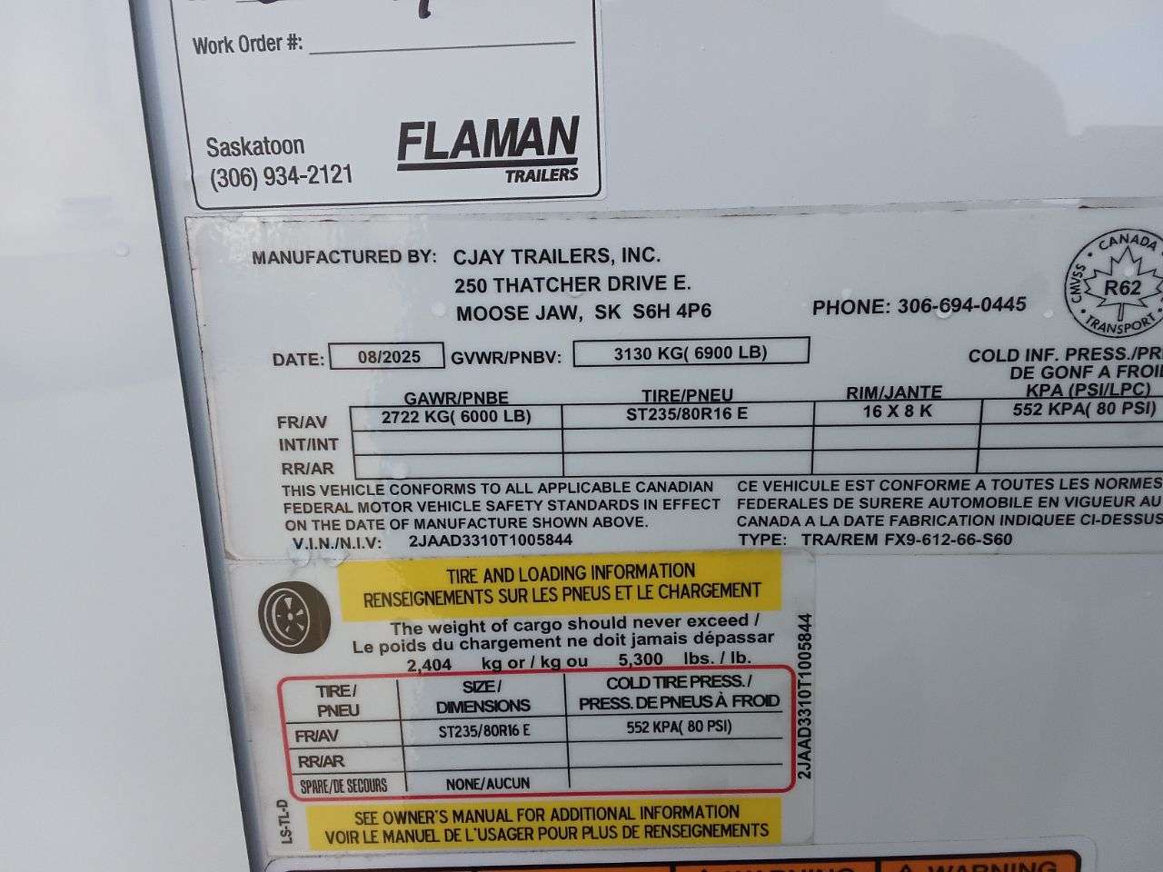 2026 CJay FX9 6' x 12' Flat Front Cargo Trailer