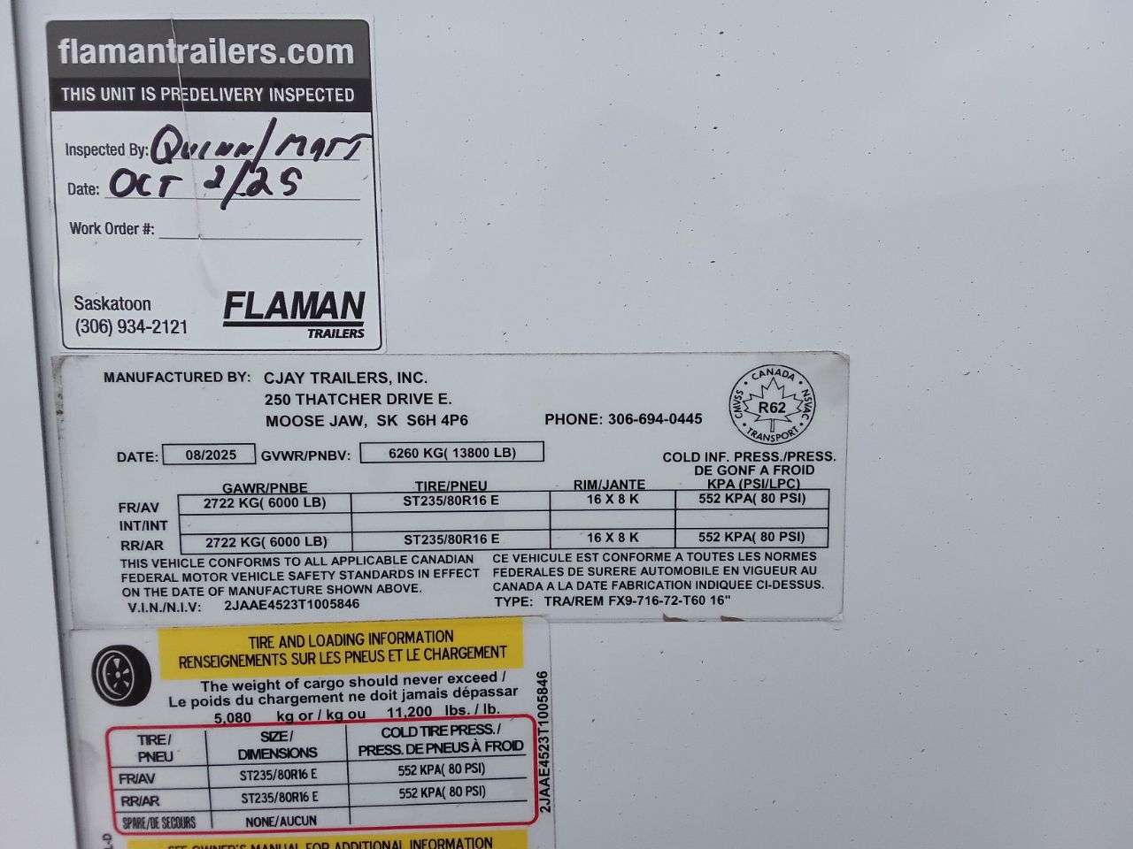 2026 CJay FX9 7' x 16' + V-Nose Cargo Trailer