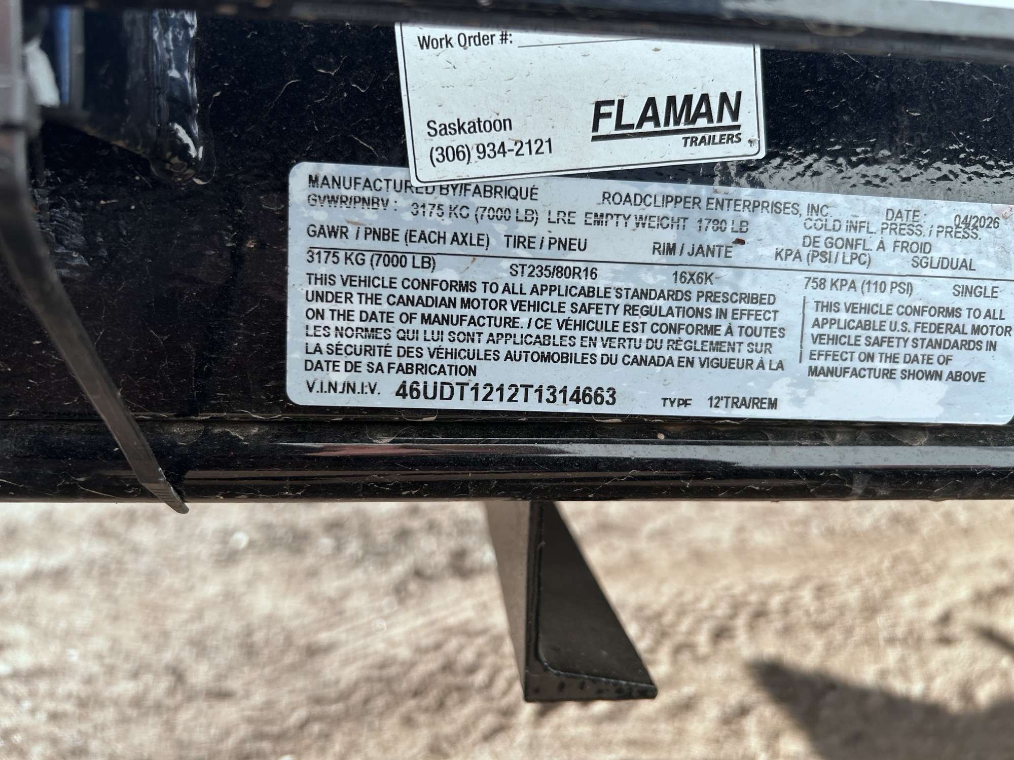2026 Diamond C 77" x 12' Full Tilt Trailer