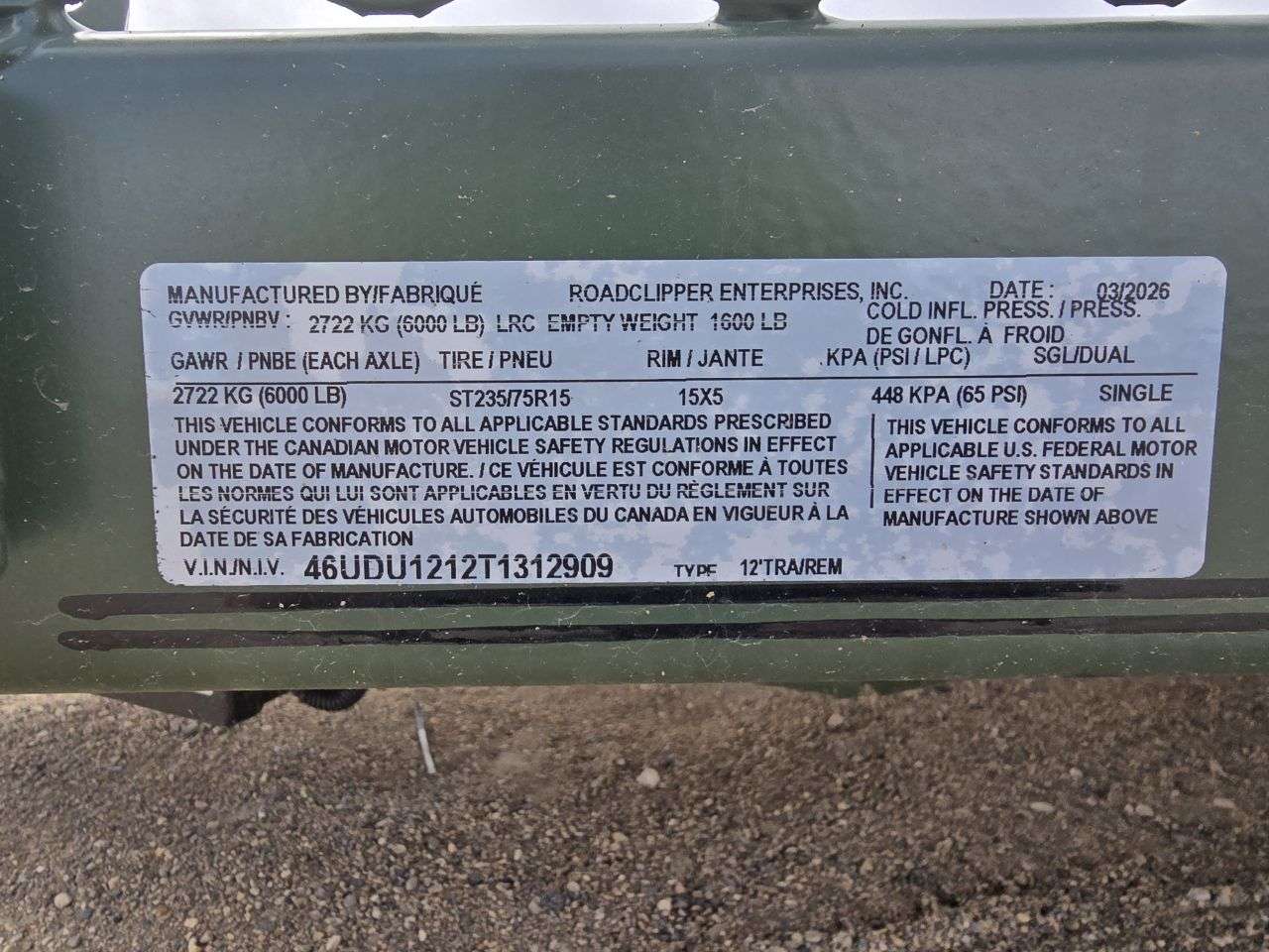 2026 Diamond C 83" x 12' Utility Trailer