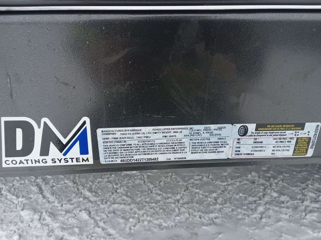 2026 Diamond C 96" x 14' Deckover Dump Trailer