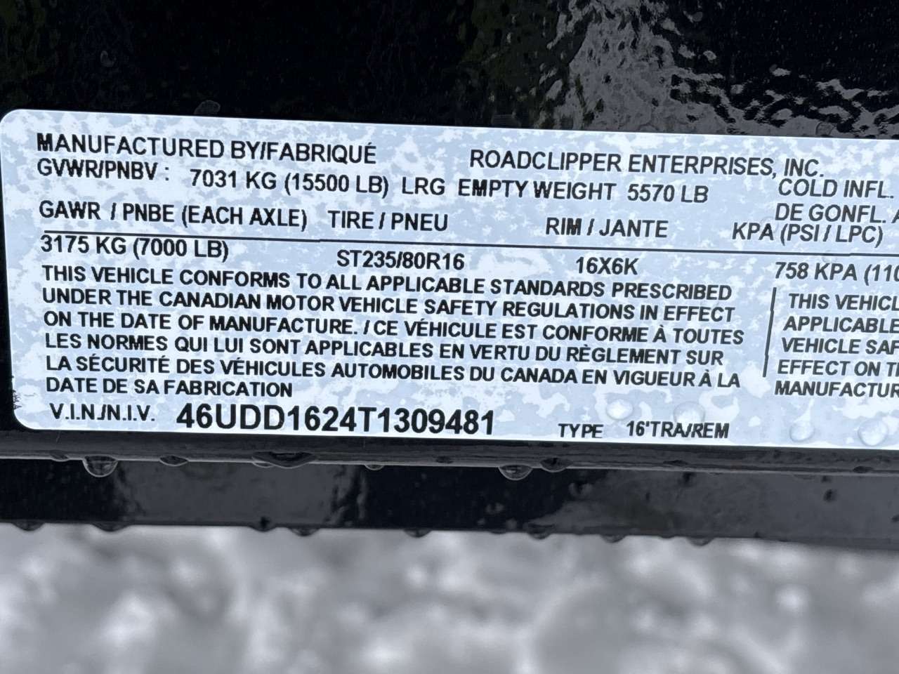 2026 Diamond C 96" x 16' Deckover Dump Trailer