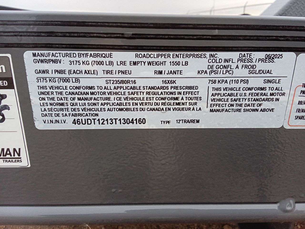 2026 Diamond C DSA 59" x 12' Full Tilt Trailer