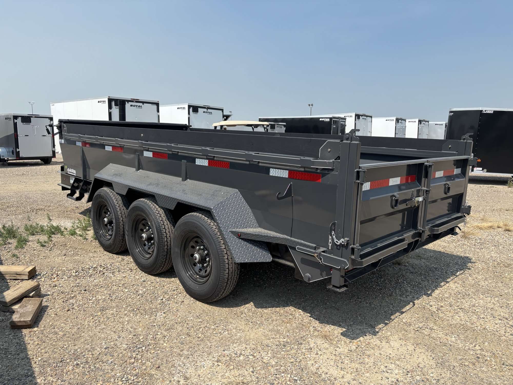 2026 Oasis 16' Low Pro Tri-axle Dump Trailer