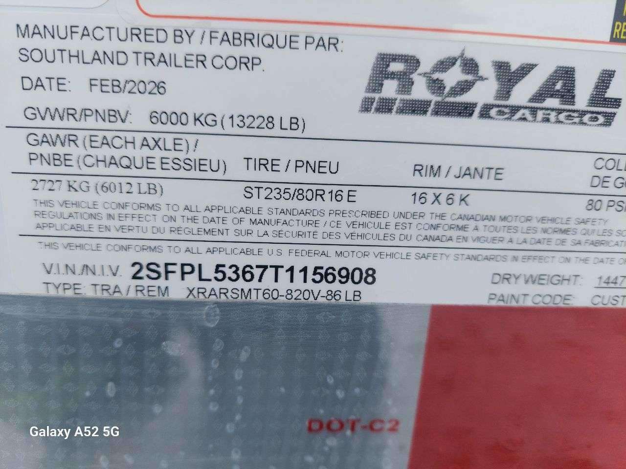 2026 Royal 8'6" x 16' + V-Nose Toy Hauler Trailer