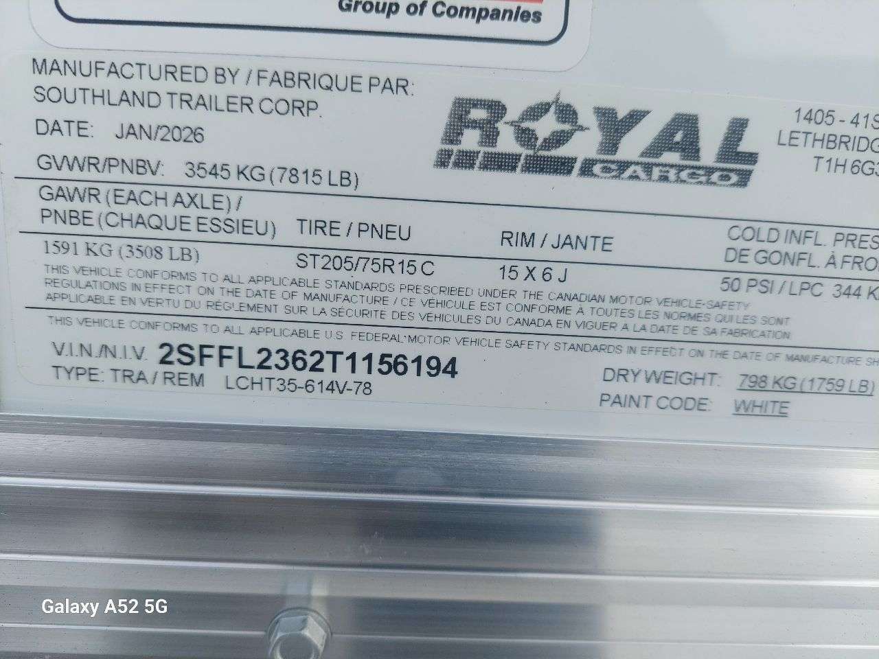 2026 Royal Cargo 6' x 12' + V-Nose Cargo Trailer