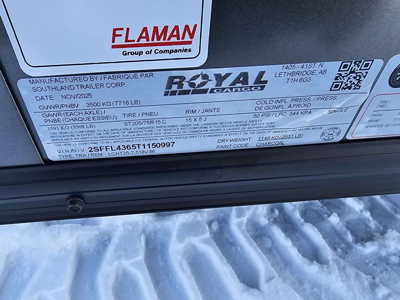 2026 Royal Cargo 7'6" x 16' + V-Nose Cargo Trailer