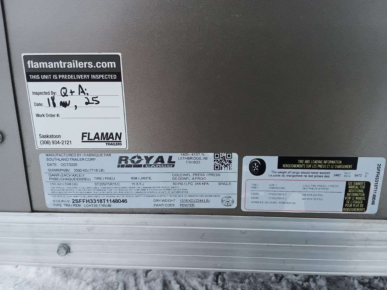 2026 Royal Cargo 7' x 14' + V-Nose Cargo Trailer