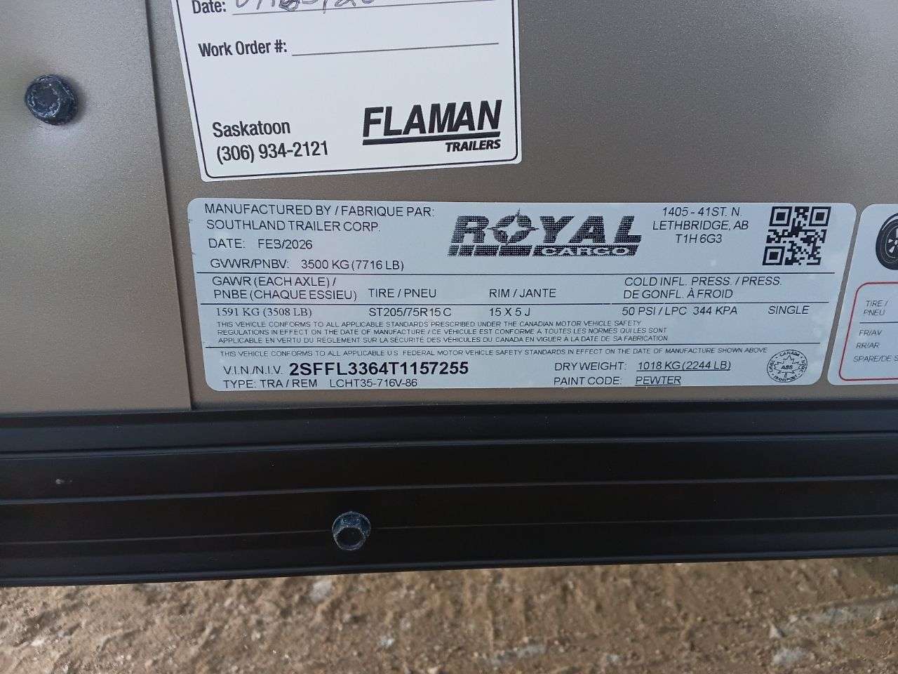 2026 Royal Cargo 7' x 14' + V-Nose Cargo Trailer