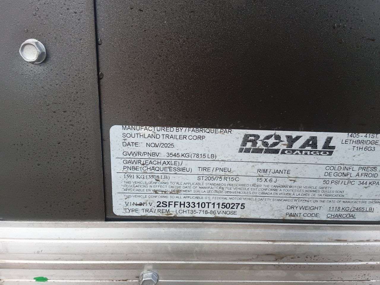 2026 Royal Cargo 7' x 16' + V-Nose Cargo Trailer