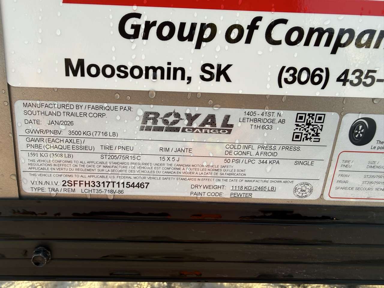 2026 Royal Cargo 7' x 16' + V-Nose Cargo Trailer