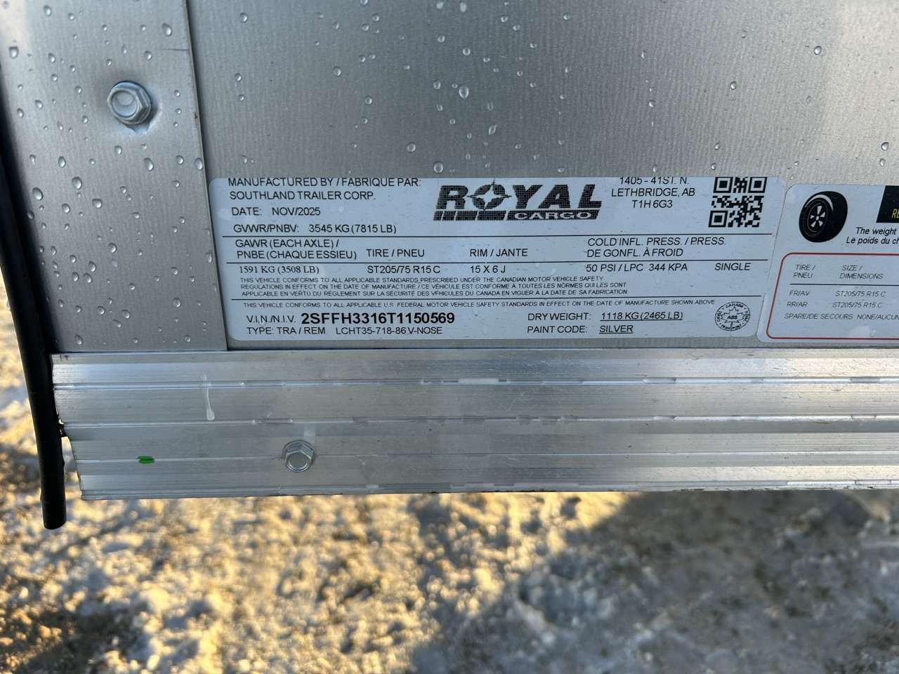 2026 Royal Cargo 7' x 16' + V-Nose Cargo Trailer