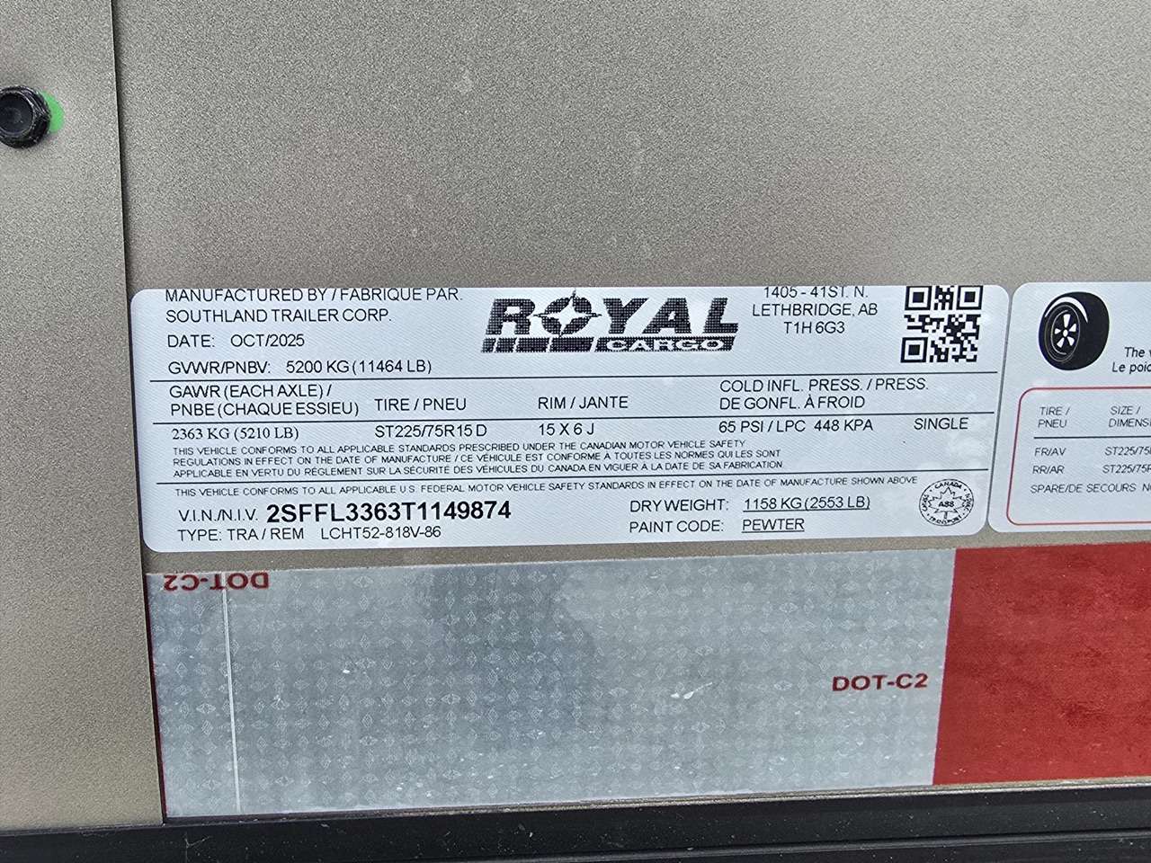 2026 Royal Cargo 8'6" x 16' + V-Nose Cargo Trailer