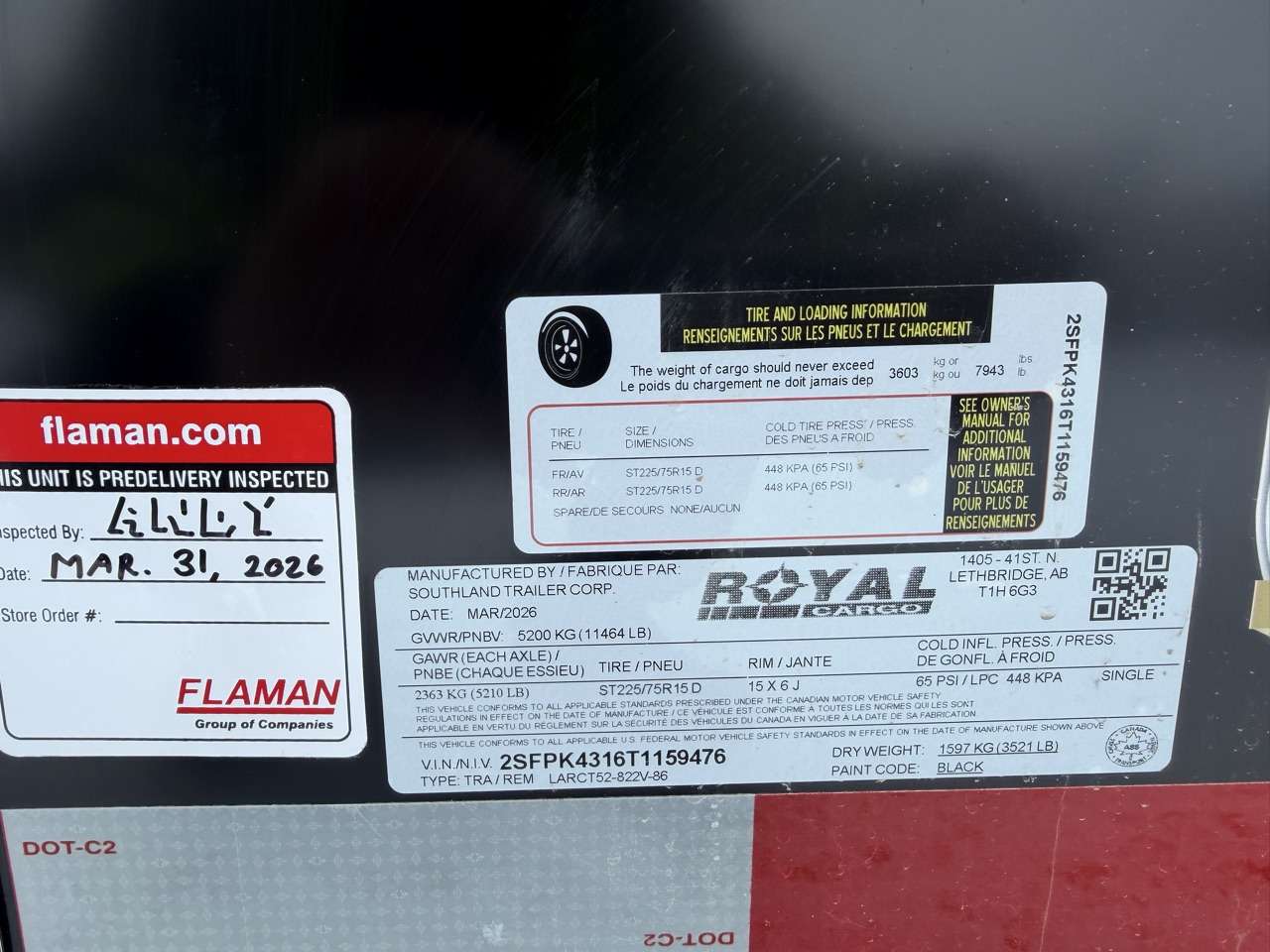 2026 Royal Cargo 8'6" x 20' + V-Nose Car Hauler Trailer