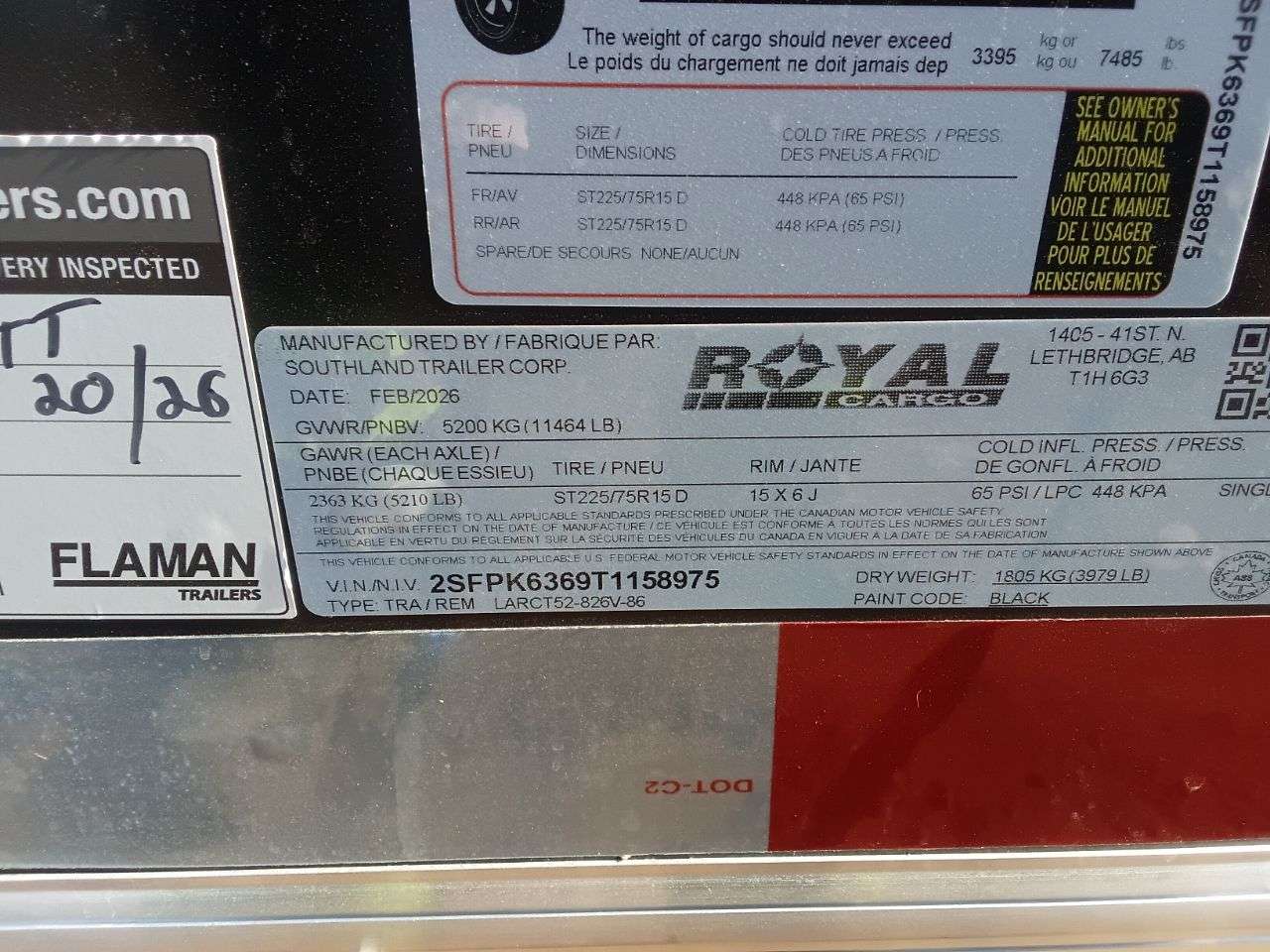 2026 Royal Cargo 8'6" x 24' + V-Nose Car Hauler Trailer