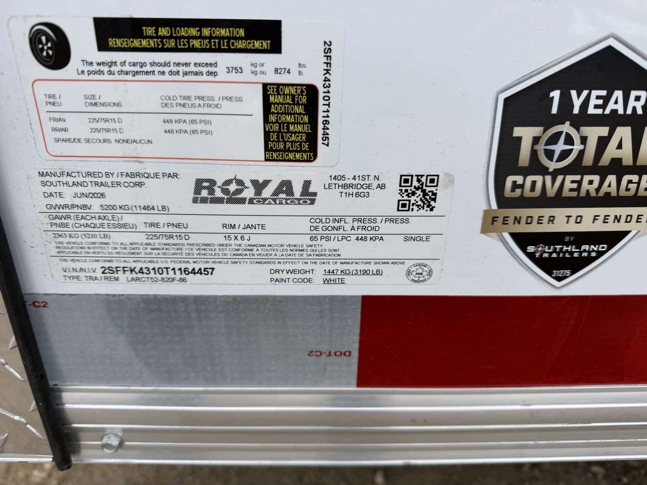 2026 Royal LARC 8'6" x 20' Flat Front Car Hauler Trailer