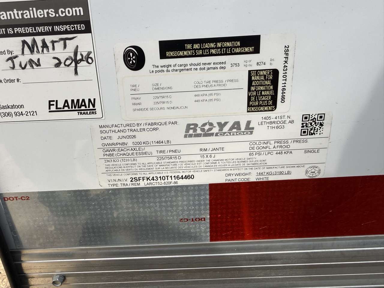 2026 Royal LARC 8'6" x 20' Flat Front Car Hauler Trailer