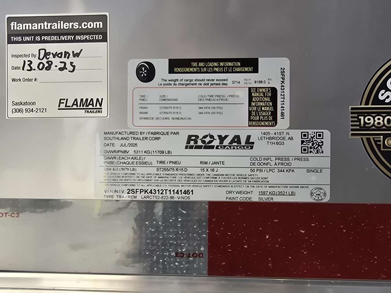 2026 Royal LARC 8'6" x 20' + V-Nose Car Hauler Trailer