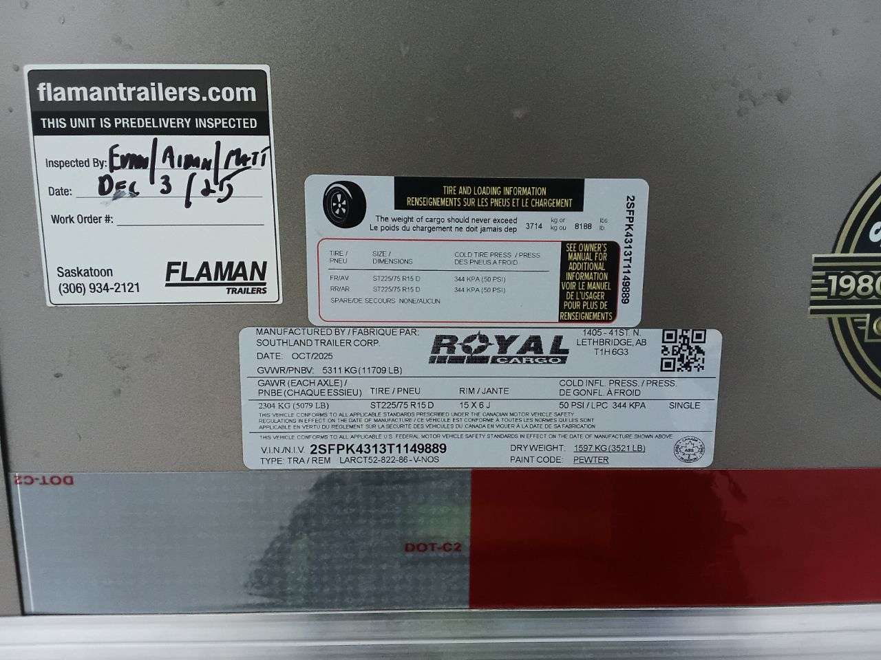 2026 Royal LARC 8'6" x 20' + V-Nose Car Hauler Trailer