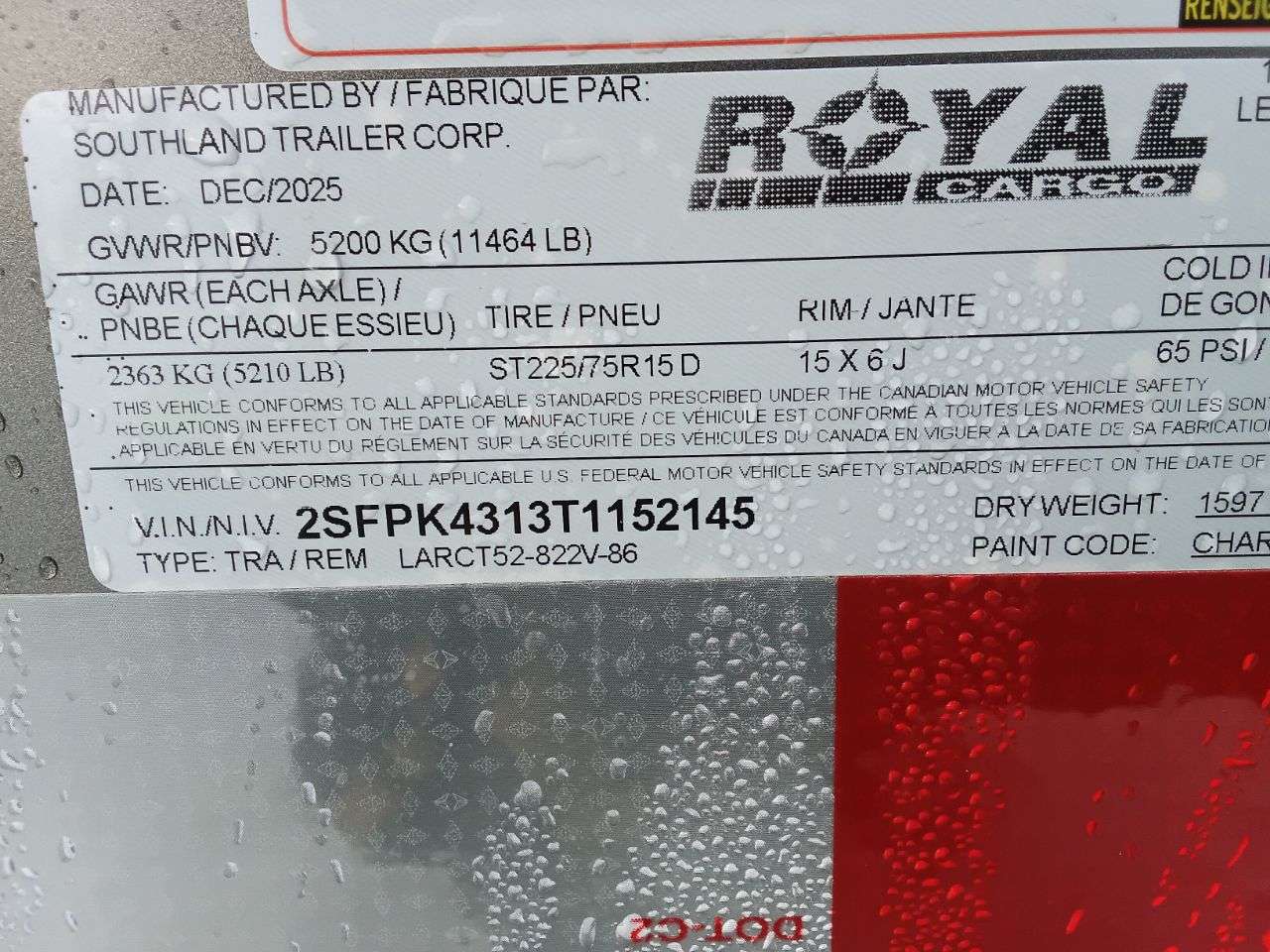 2026 Royal LARC 8'6" x 20' + V-Nose Car Hauler Trailer