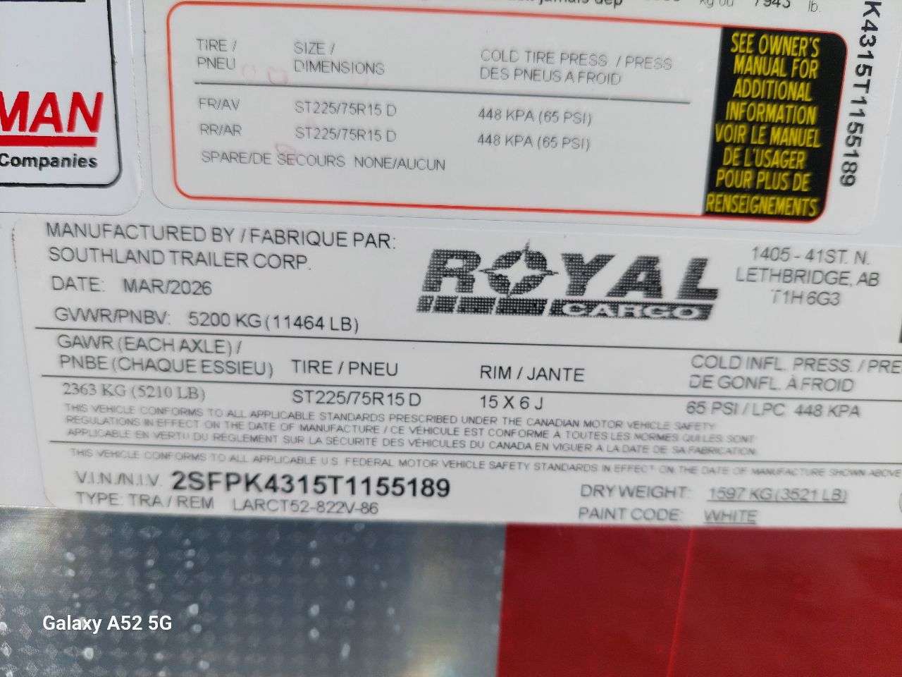 2026 Royal LARC 8'6" x 20' + V-Nose Car Hauler Trailer