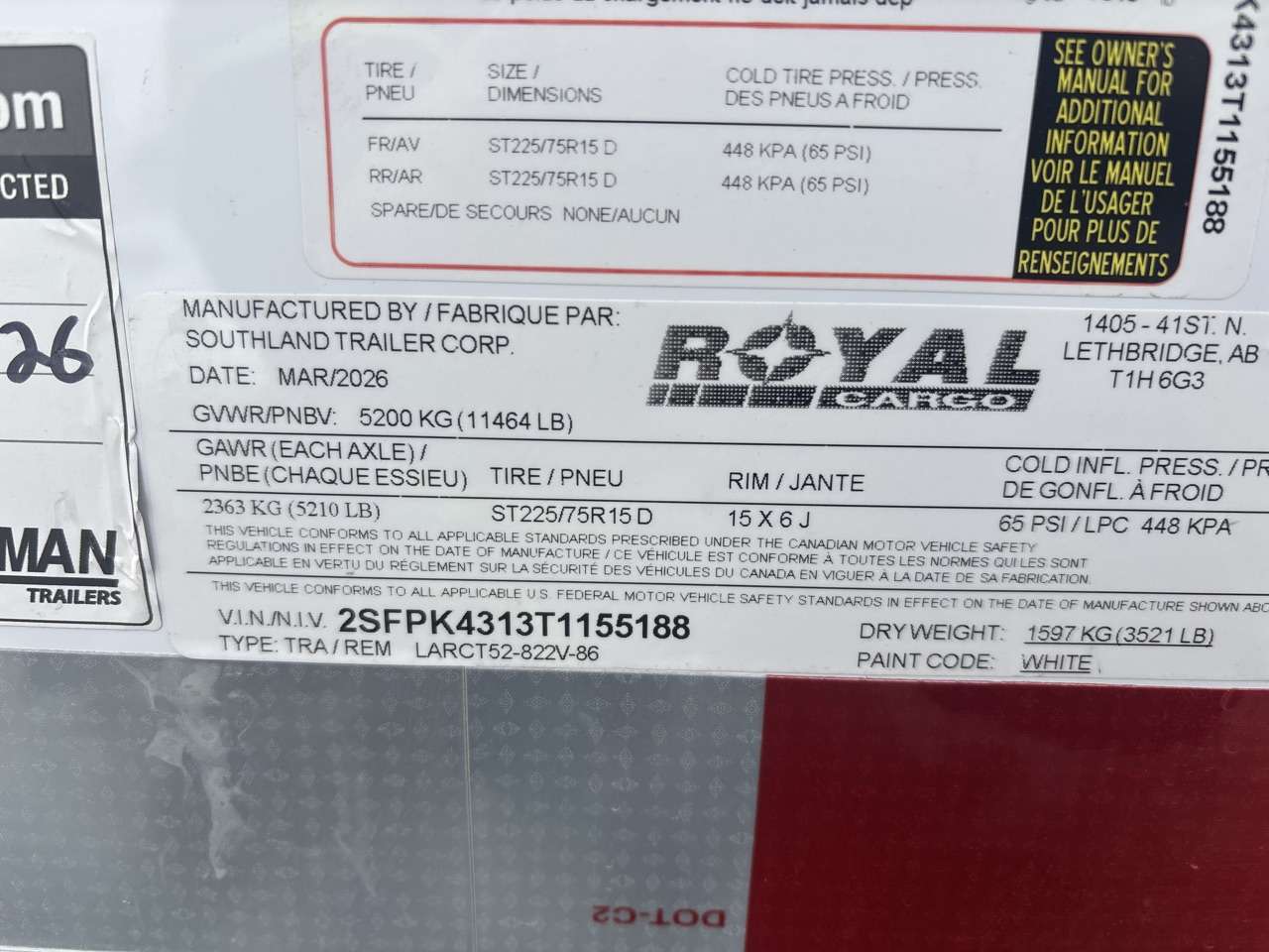 2026 Royal LARC 8'6" x 20' + V-Nose Car Hauler Trailer