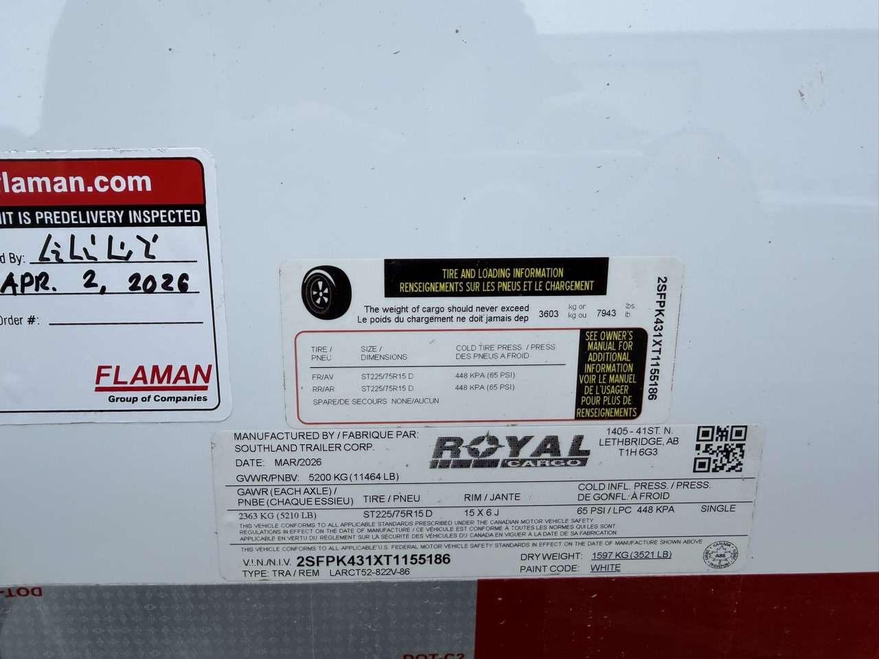 2026 Royal LARC 8'6" x 20' + V-Nose Car Hauler Trailer