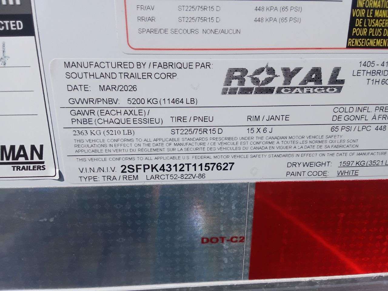 2026 Royal LARC 8'6" x 20' + V-Nose Car Hauler Trailer