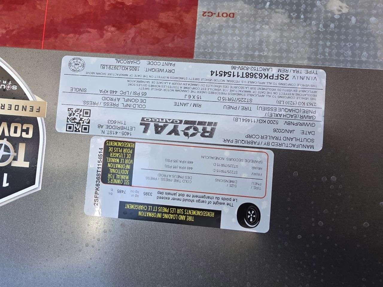 2026 Royal LARC 8'6" x 24' + V-Nose Car Hauler Trailer