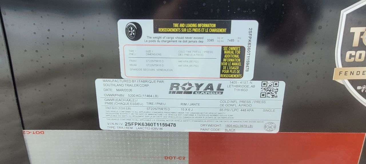 2026 Royal LARC 8'6" x 24' + V-Nose Car Hauler Trailer