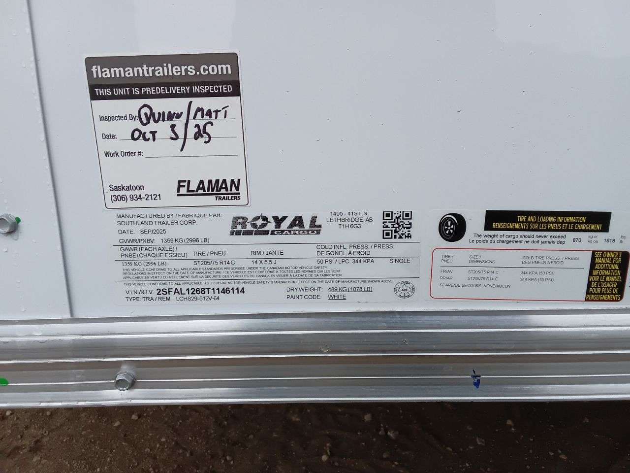 2026 Royal LCH 5' x 10' + V-Nose Cargo Trailer