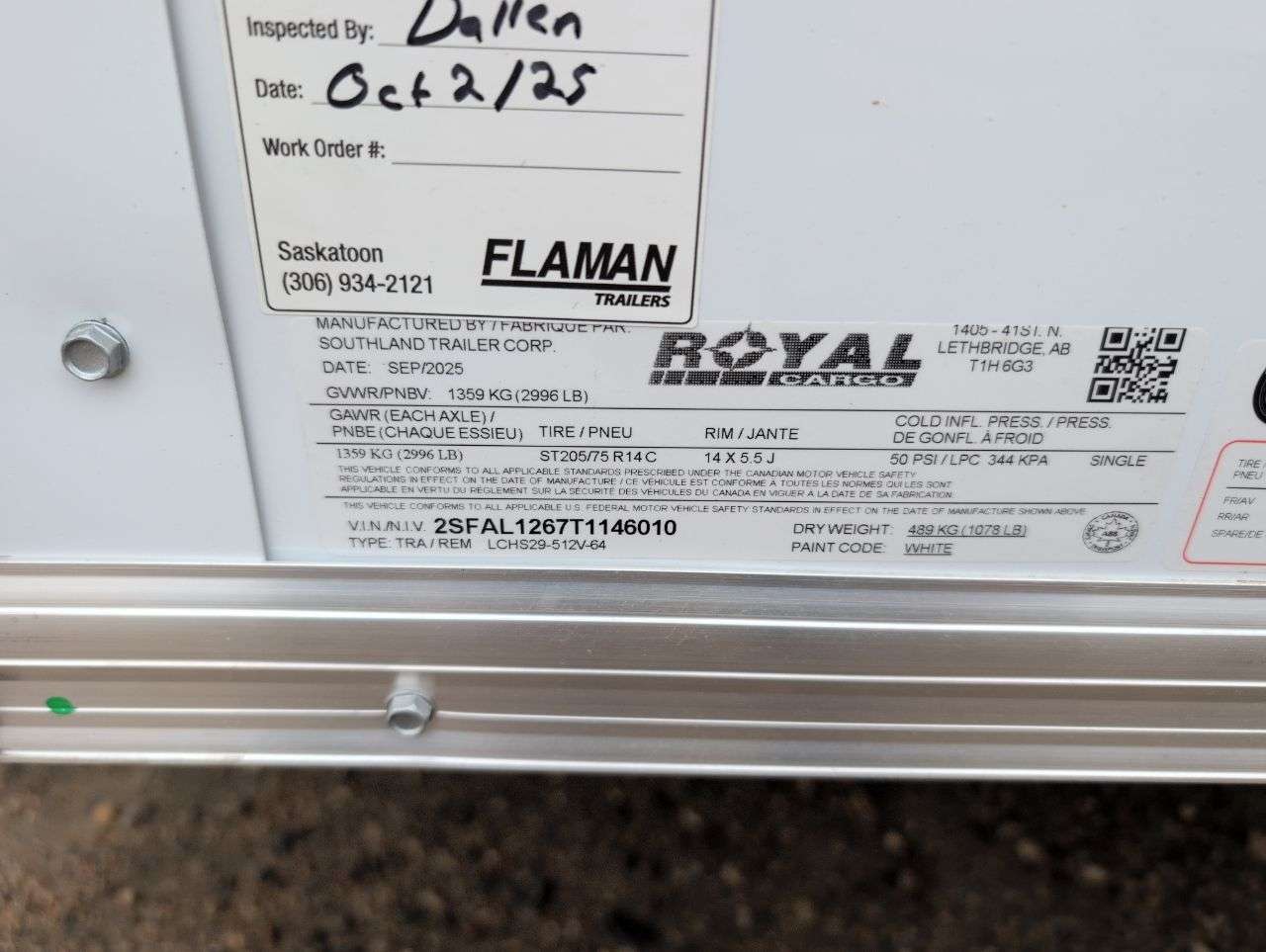 2026 Royal LCH 5' x 10' + V-Nose Cargo Trailer
