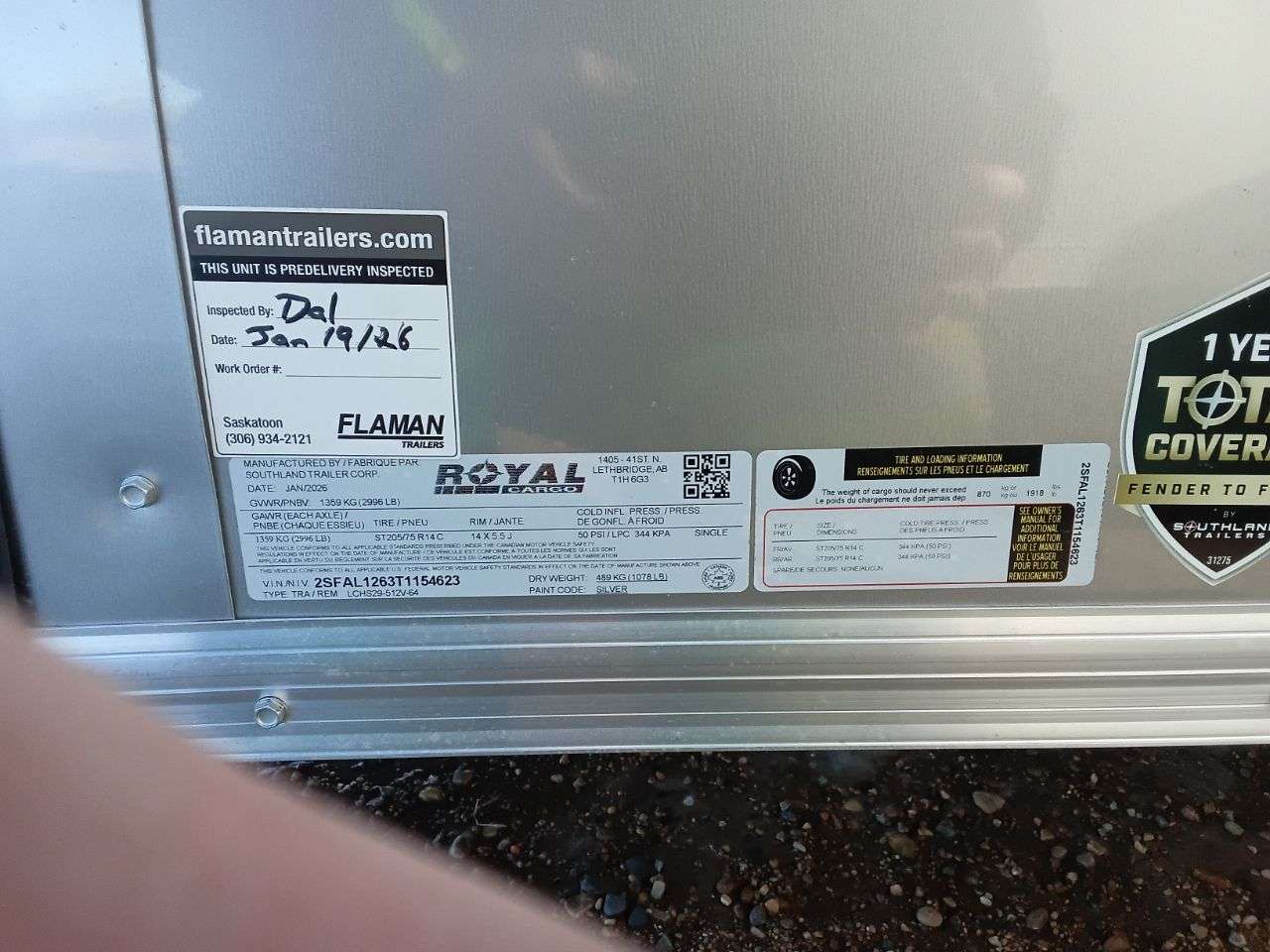 2026 Royal LCH 5' x 10' + V-Nose Cargo Trailer