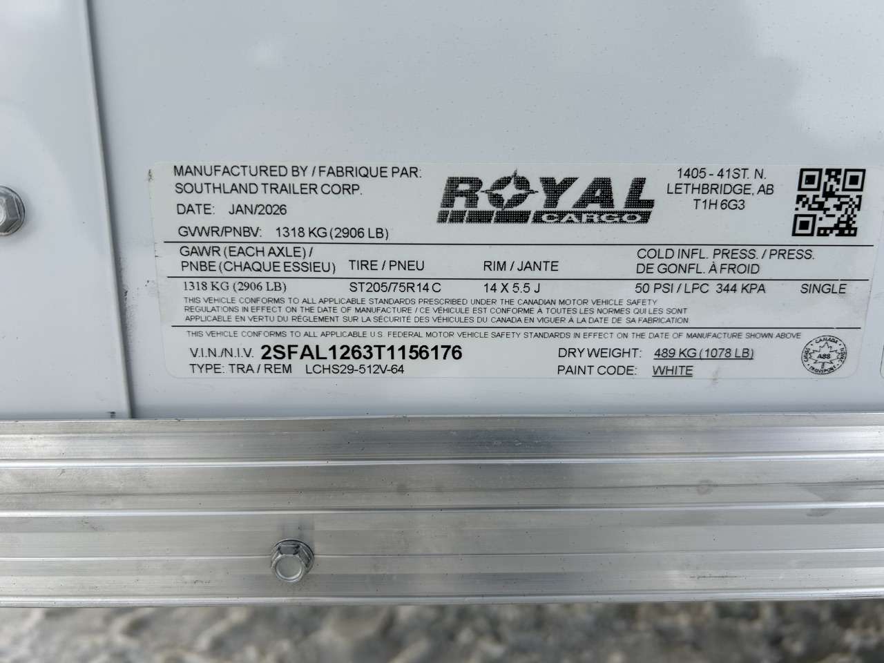 2026 Royal LCH 5' x 10' + V-Nose Cargo Trailer