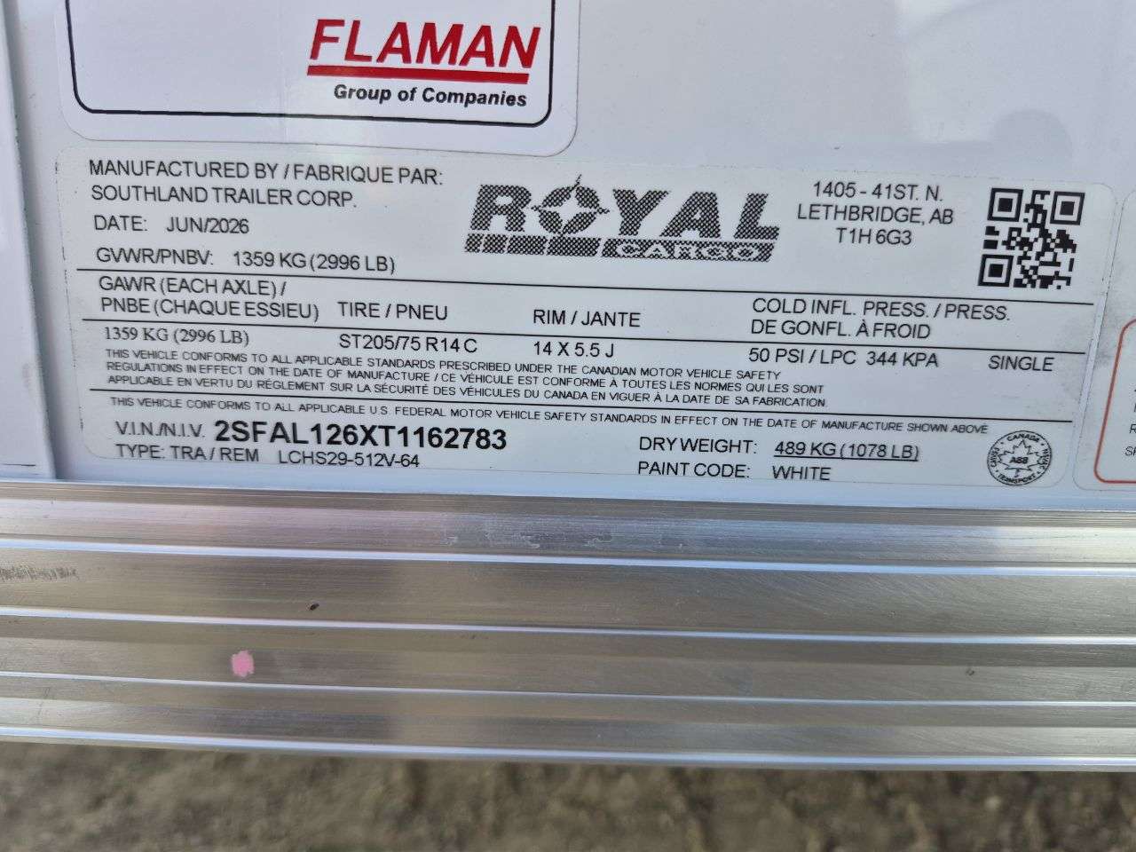2026 Royal LCH 5' x 10' + V-Nose Cargo Trailer