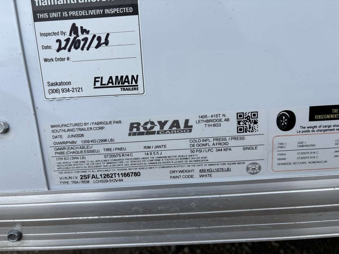 2026 Royal LCH 5' x 10' + V-Nose Cargo Trailer