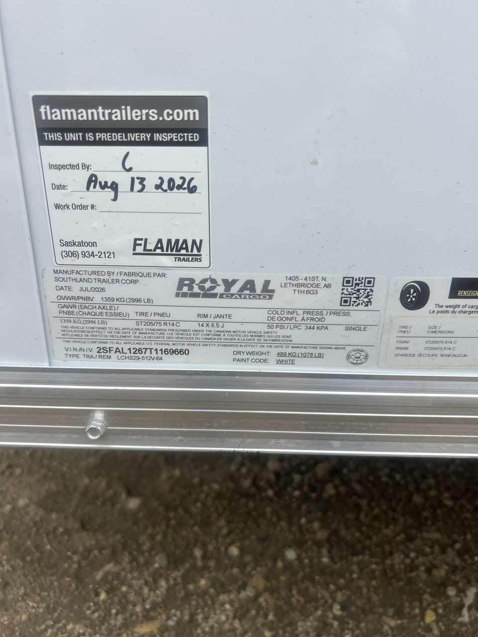 2026 Royal LCH 5' x 10' + V-Nose Cargo Trailer