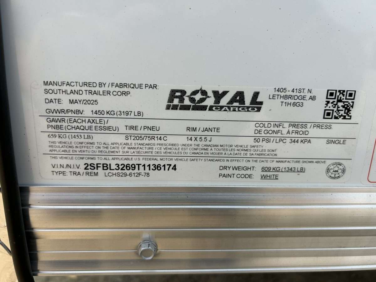 2026 Royal LCH 6' x 12' Flat Front Cargo