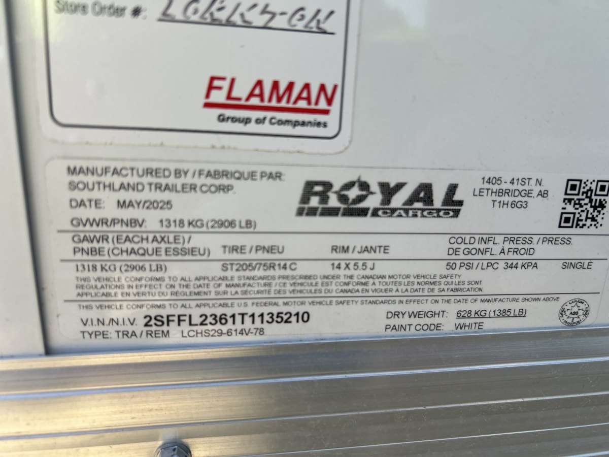 2026 Royal LCH 6' x 12' + V-Nose Cargo