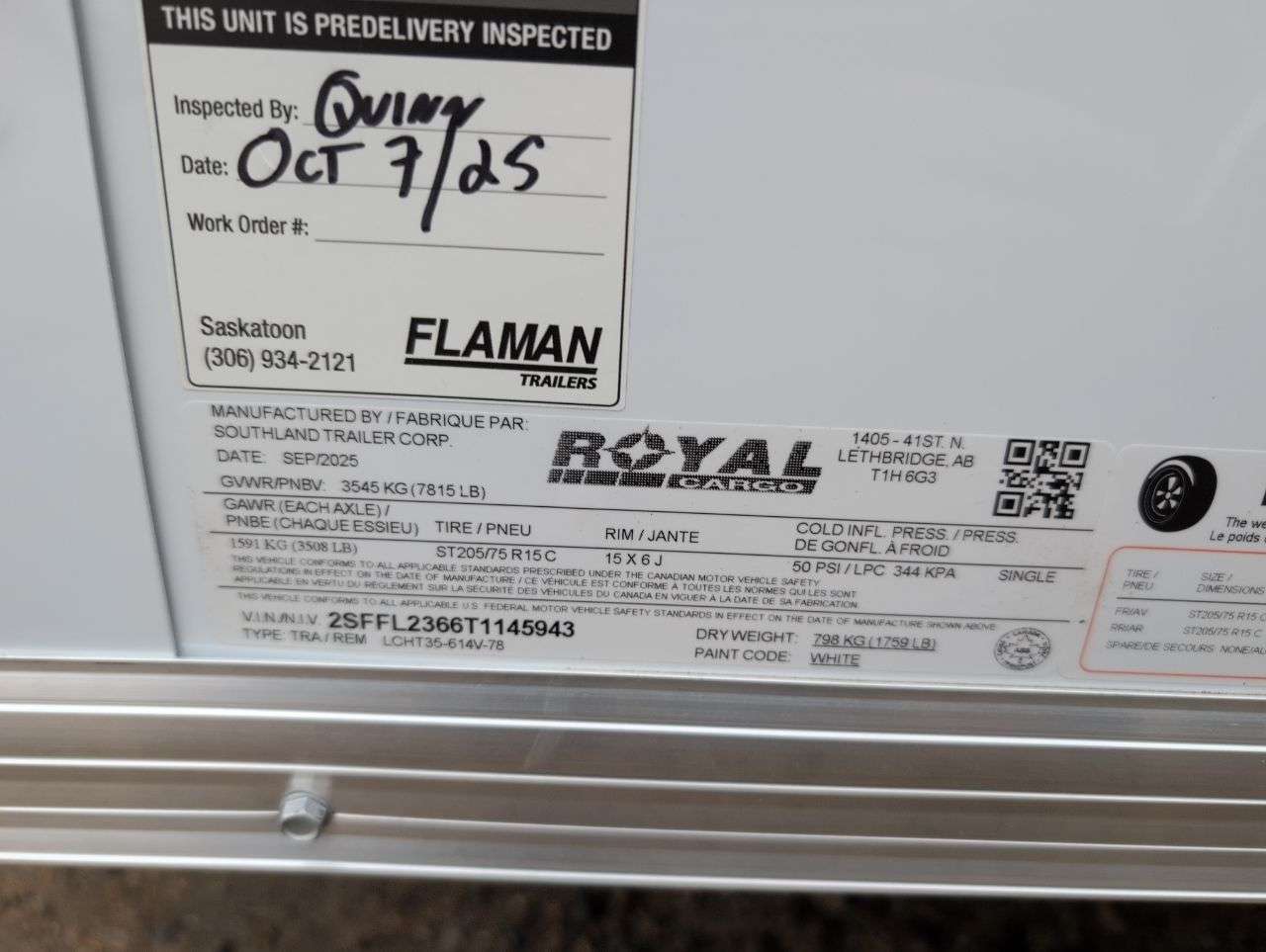2026 Royal LCH 6' x 12' + V-Nose Cargo Trailer