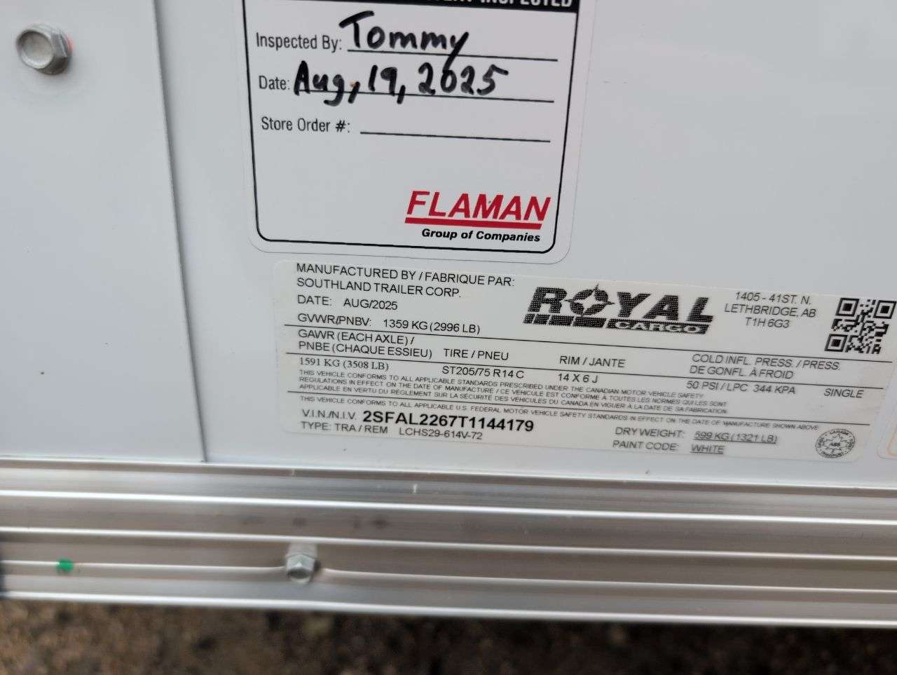 2026 Royal LCH 6' x 12' + V-Nose Cargo Trailer