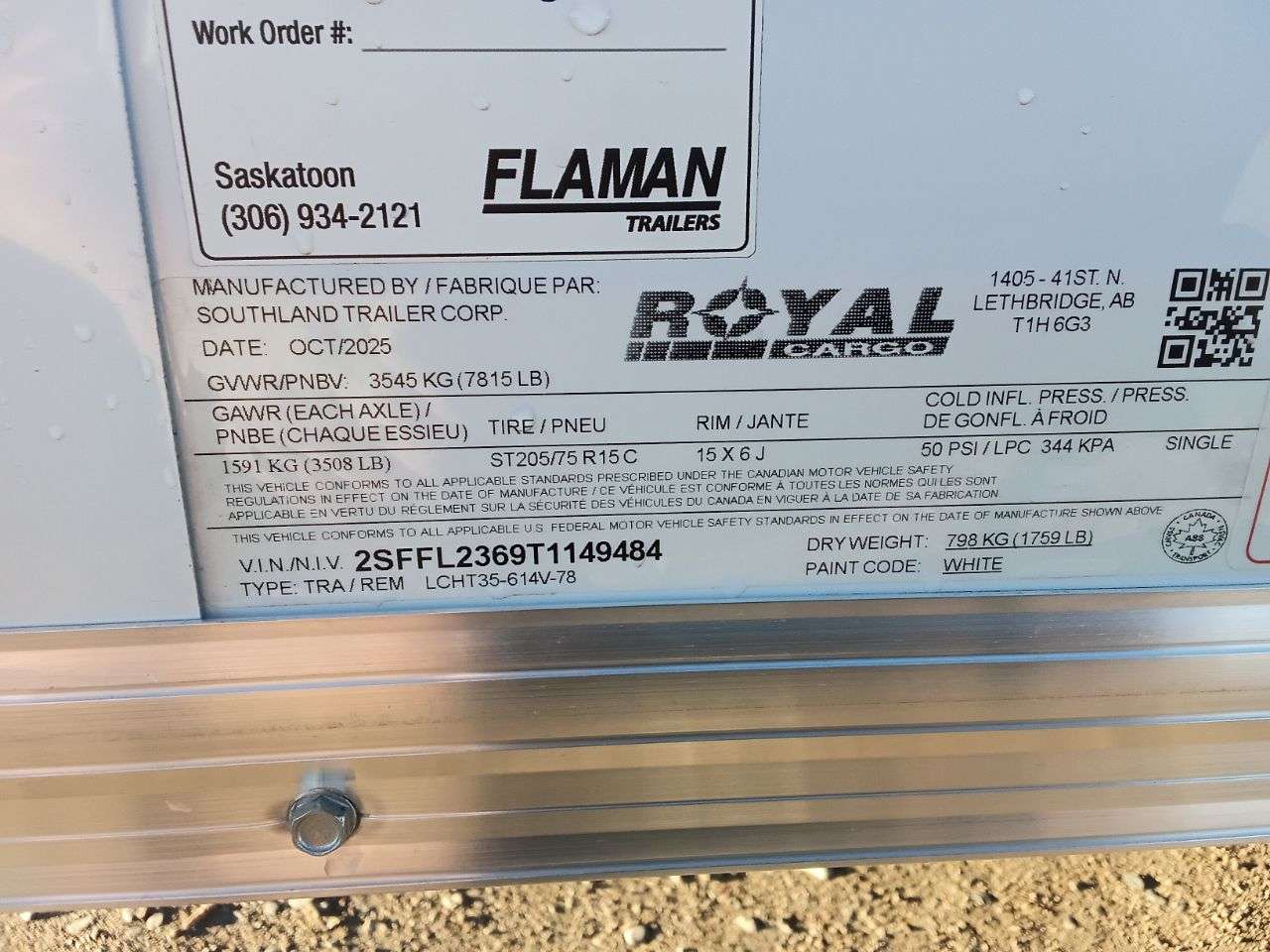 2026 Royal LCH 6' x 12' + V-Nose Cargo Trailer